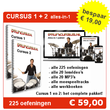 leren drummen compleet pakket